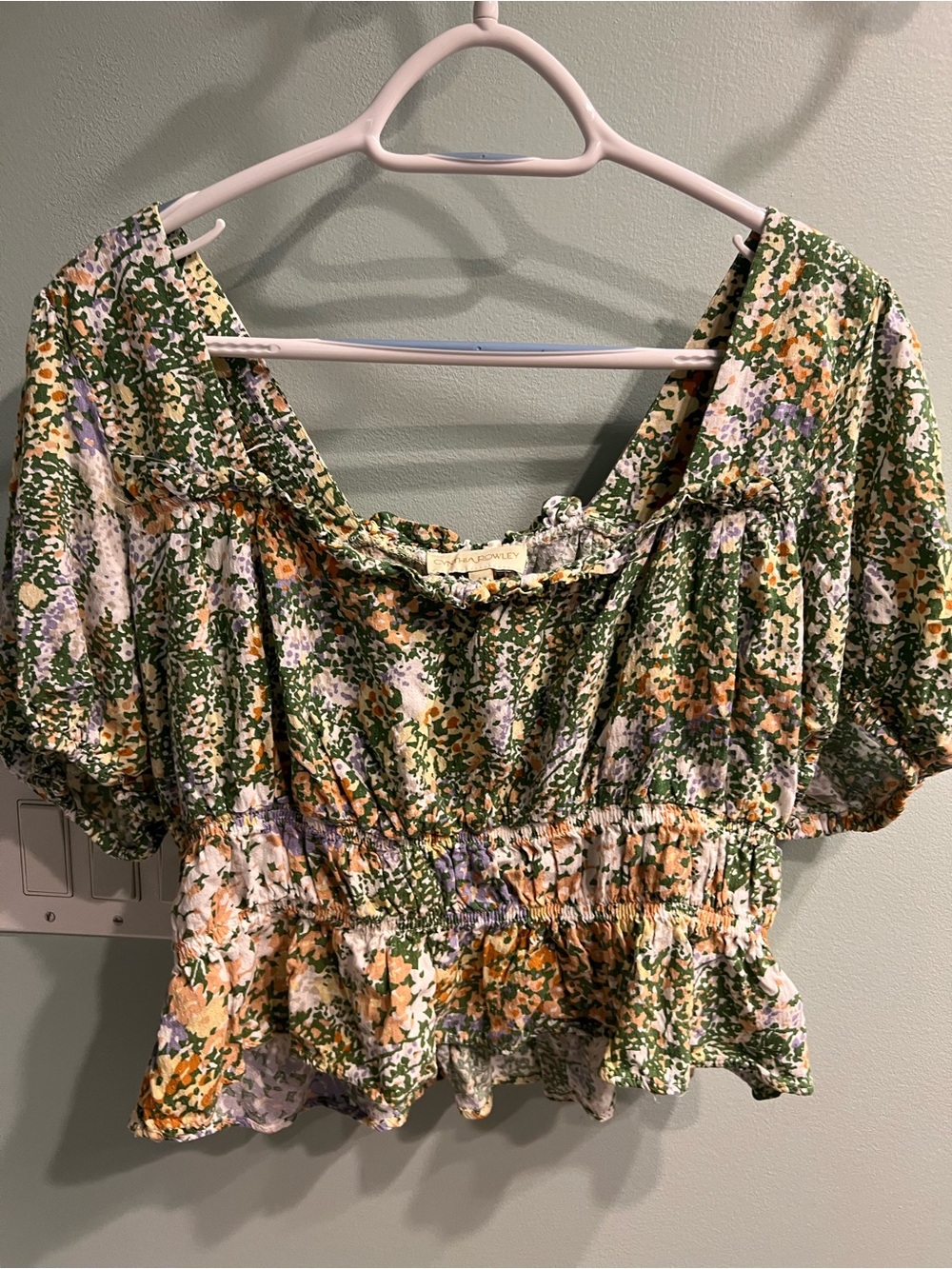 Floral Smocked Peplum Top in Floral